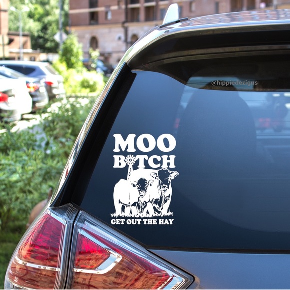 Moo 🐮 Funny Vinyl Decal - Picture 1 of 4